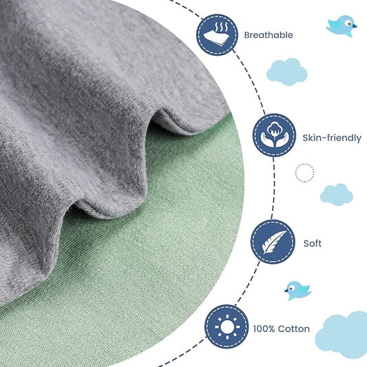 ZIGJOY Shark-Fin Transition Swaddle - 1.0 Tog Baby Sleep Sack Soft Cotton Transitional Swaddle Baby Wearable Blanket