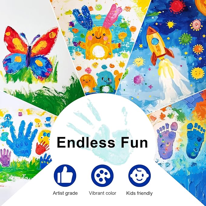 Smallbudi 15 Colors Large Washable Paint Set (33.8oz/ 1000ml), Bulk Painting Supplies Non Toxic Tempera Paint for Kids Toddlers, Poster & Finger Paint for Art DIY Craft Classroom School Home-with Pump