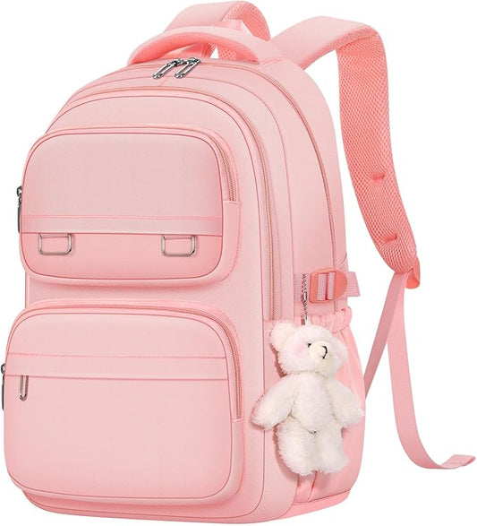 KBTYE School Backpack for Kids Girls Cute Travel Backapck for College Women Men Casual Laptop Bookbag for Teen Student(Pink)