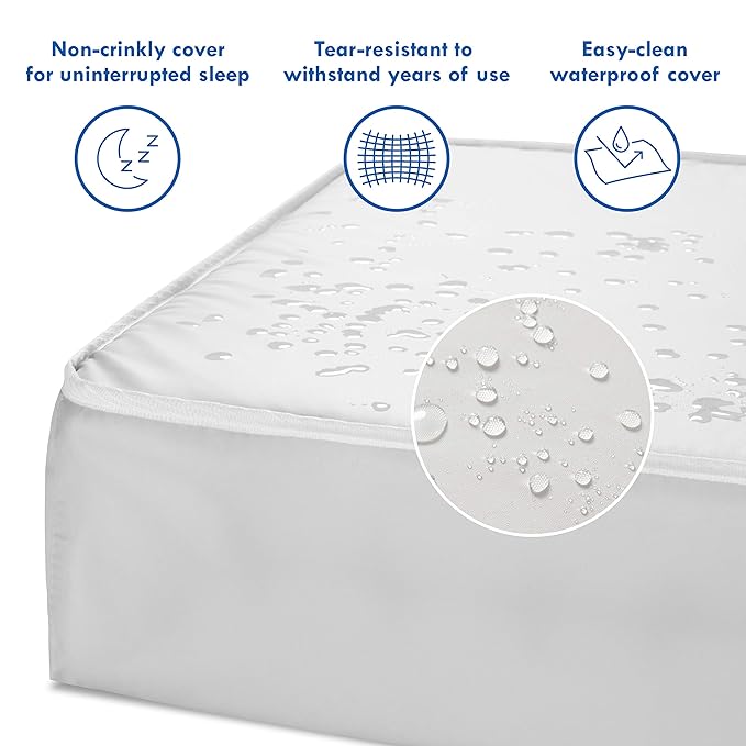 DaVinci Complete Slumber MINI Crib Mattress, Firm support, Lightweight, Waterproof, Greenguard Gold Certified