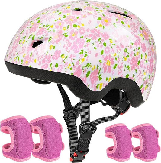 Toddler Helmet, Baby Infant Bike Helmet with Toddler Knee Pads and Elbow Pads Set for Kids 1-3 Years, Adjustable Baby Bike Helmets for Scooter Bicycle