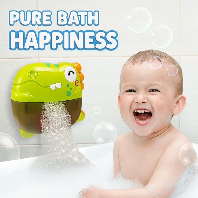 Bath Bubble Machine - Bathtub Bubble Machine, Light Up Bath Toys - Bubbles Bath Maker with Lights & Music - Baby Bath Bubbles Maker for Bathtub - Strong Suction BPA Free