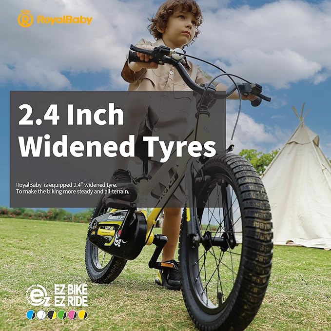 RoyalBaby Kids Bike Freestyle Classic & EZ Balance Pedal Switchable Bicycle, 12 14 16 18 Inch, 3-10 Years Toddler to Big Kids