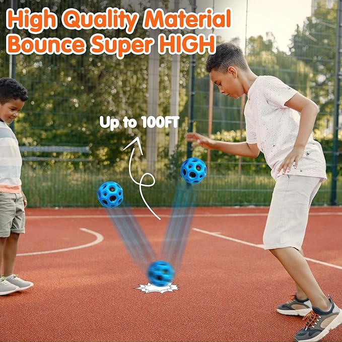Thremhoo 12PCS Space Bouncy Balls for Kids Super High Bounce Moon Ball Jumping Toy Stress Balls Sport Party Favor Spaceballs Toddler Boys Girls Athlete Training Sensory Outdoor Play Birthday Gifts