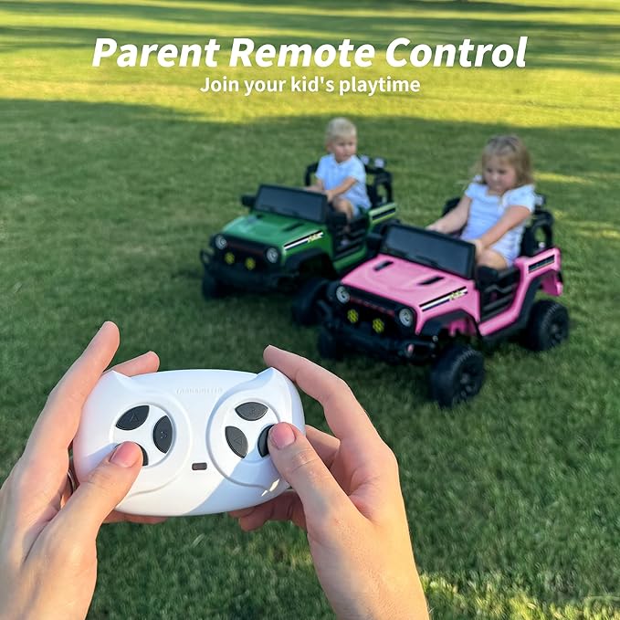 24V Kids Ride on Car, Kids Electric Vehicles Car Ride on Toy Truck for Toddlers 3-5 w/Remote Control, 400W Motor - Light Pink