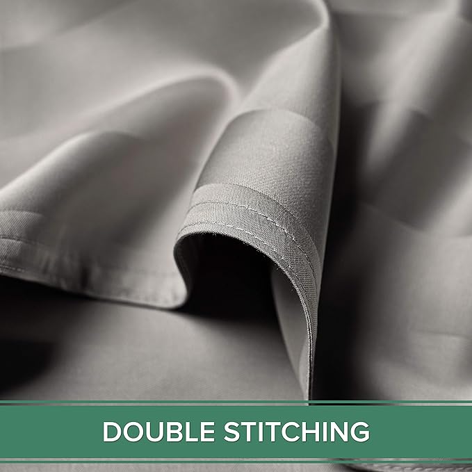 Pure Bamboo Twin Sheets, Genuine 100% Organic Viscose Derived from Bamboo Bed Sheet Set, Luxuriously Soft & Cooling, Double Stitching, 2 Year Quality Promise (Twin, Jacquard Silver)