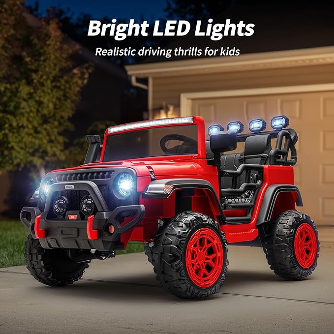2 Seater Ride on Electric Car, 12V Ride on Toy Car for Kids 4-8 w/Remote Control, EVA Tires - Red