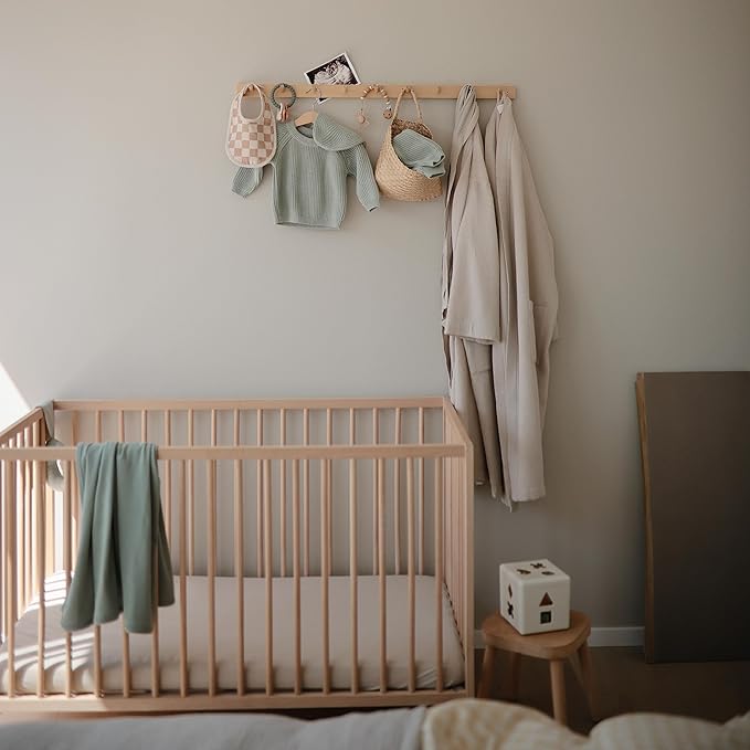 mushie Stretchy & Soft Mini Crib Sheet | Fitted 24" x 38" (Fog)