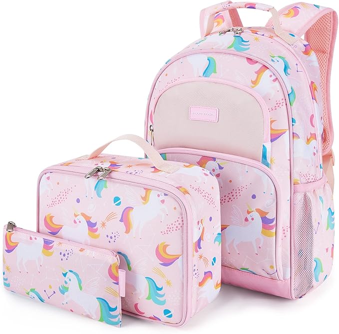 mommore Kids Backpack for Boys Girls Preschool Kindergarten Backpacks Lightweight Elementary School Bookbag with Lunch Box