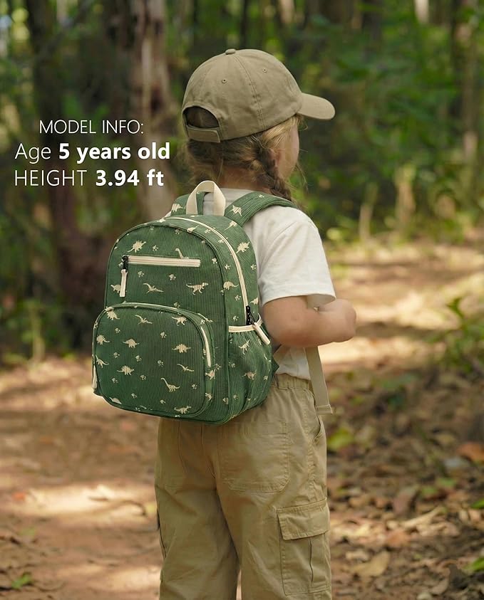 atgark Corduroy Kids Backpack, Lightweight Boys Backpack 5-9, Boy Bookbag for Elementary School 15.3" H Fit Folder