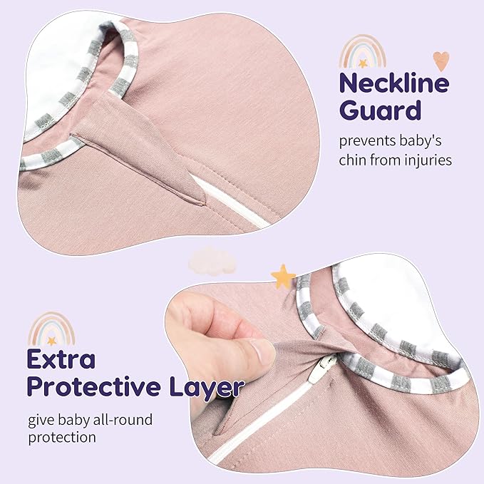 PuppyPaws Baby Sleep Sack 2-Pack Set, Transitional Swaddle, Sleep Sack 3-6 Months, Wearable Blanket Baby with 2-Way Zipper Summer, 95% Rayon derived from Bamboo, 5% Spandex