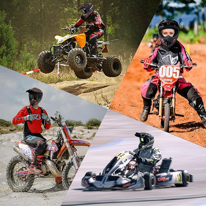 Youth Kids Motocross Helmet, Adult ATV Dirt Bike Helmet with Goggles Gloves & Mask Quick, Full Face Motorcycle Helmet with Quick Release Buckle DOT Certified