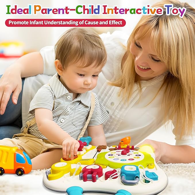 Montessori Busy Board Sensory Toys for Toddlers 1-3, Activity Music & LED Light Up Montessori Toys for 2+ Year Old, Travel Toys for 2 Year Old Boys & Girls, 2025
