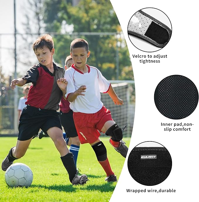 Eulant Adjustable Soft Elbow and Knee Pads for Kids, Child Protective Pad Sets for Bicycle, Roller Skating, Basketball, Football, Volleyball, Dancing, Kneeling