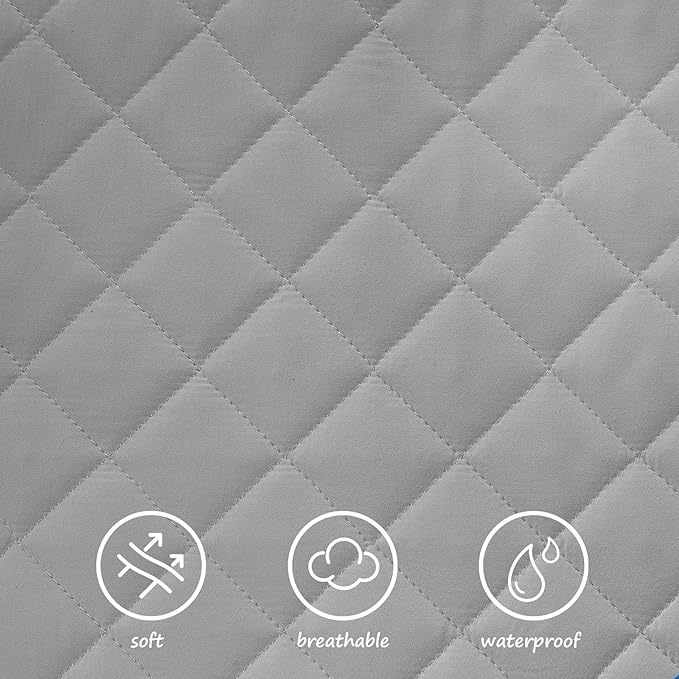 Bassinet Mattress Pad Cover Fit for Baby Delight/Mika Micky/Dream On Me Lotus/ANGELBLISS/KoolerThings (3 in 1) Bedside Sleeper, Waterproof Bassinet Mattress Protector Quilted Bassinet Sheets 2 Pack
