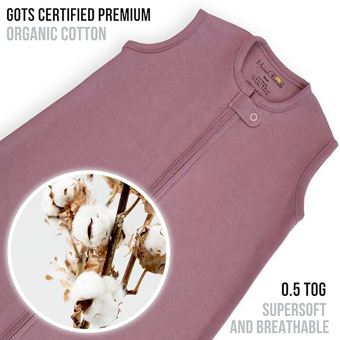 Mama Cheetah Baby Sleep Sack 0.5 TOG, Organic Cotton Baby Wearable Blanket with Two-Way Zipper, Swaddle Transition Baby Sleeping Bag for Newborn Infant Toddler Boy Girl, 12-18 Months