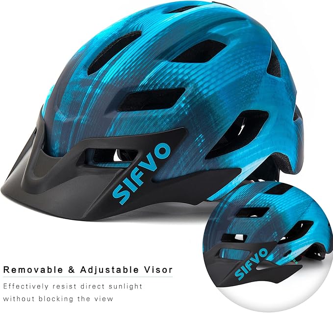 Kids Helmet, SIFVO Kids Bike Helmet Boys and Girls Bike Helmet with Cool Visor Helmet for Kids 5-14, Kids Bike Helmets Youth Bike Helmet Adjustable & Lightweight 50-57cm