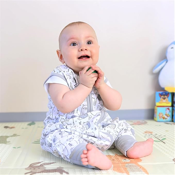 Mama Cheetah Toddler Sleep Sack with Feet 2T, 0.5 TOG Organic Cotton Baby Wearable Blankets with Legs, Baby Sleeping Bag for Walkers, Early Walker Medium, 3-Pack