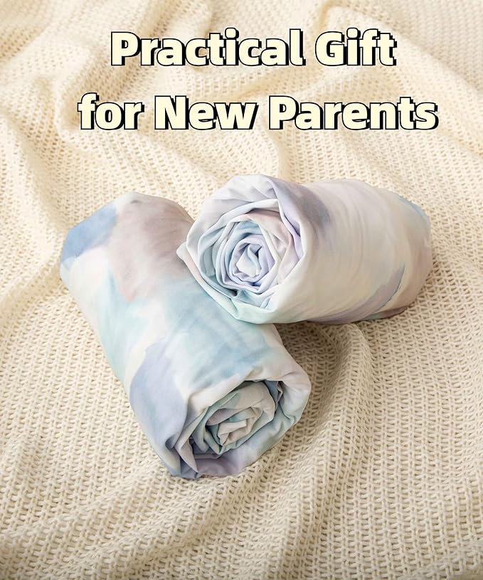 SDY Jersey Crib Sheets for Baby Boys and Girls,52”x28”x8, 2 Pack,Neutral Standard Oval/Retangle Fitted Crib Sheets for Toddler,Super Soft Breathable