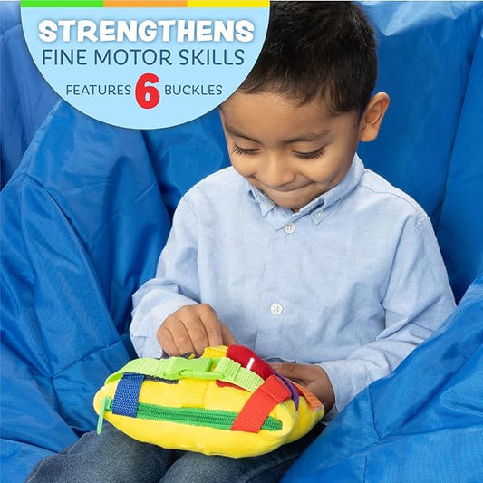 Buckle Toys - Bongo Square - Toddler Learning Toys - Sensory Fine Motor Activity - Easy Road Trip Accessories Travel Toy