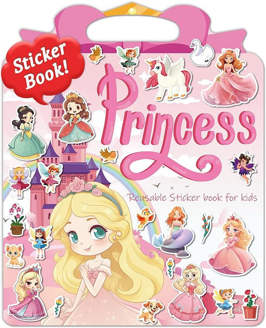Benresive Reusable Sticker Books for Toddlers, Fun Travel Stickers for Kids, Toddler Sticker Book, Crafts Activities for Toddlers, 3 and Up Birthady Gifts - Princess