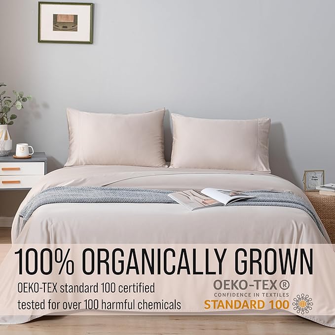 Bella Coterie Luxury Bamboo Viscose King Size Flat Sheet | 100% Organically Grown | Ultra Soft | Cooling for Hot Sleepers [Dune]