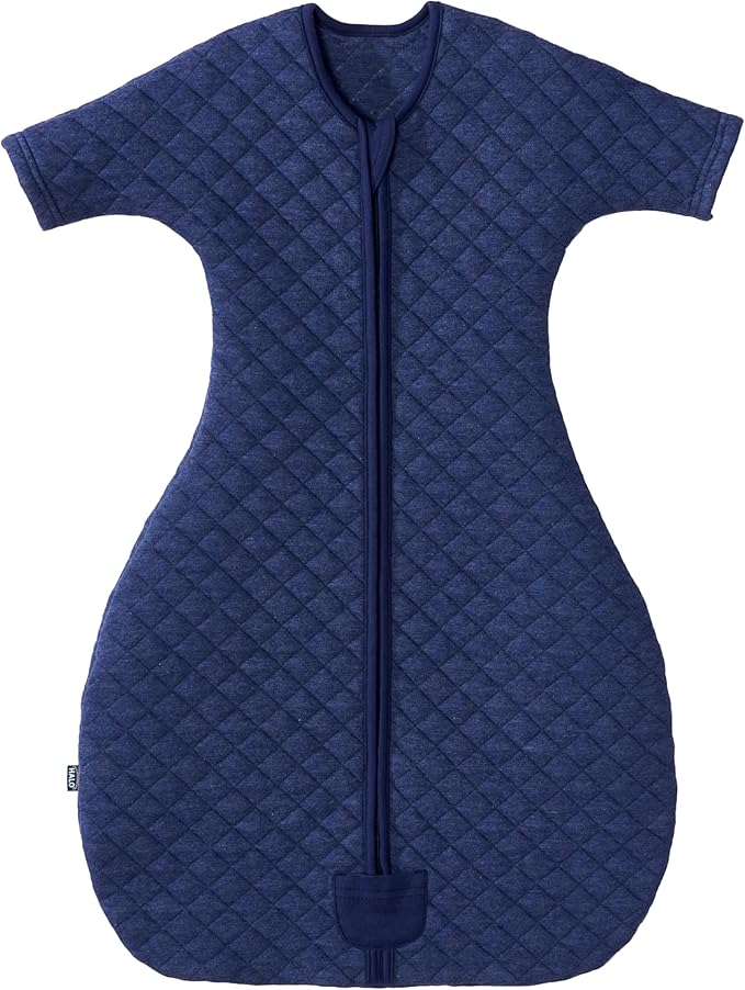 HALO Easy Transition Swaddle, Sleepsack Wearable Blanket, TOG 1.5, Heather Blue, Small