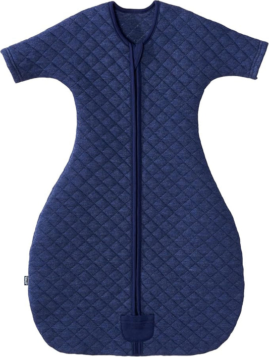 HALO Easy Transition Swaddle, Sleepsack Wearable Blanket, TOG 1.5, Heather Blue, Small