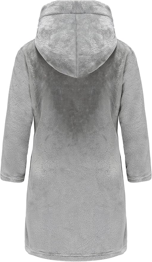 Boys Girls Robe Kids Flannel Hooded Bathrobe Sleepwear Pajamas Toddler Soft Plush Robes for Girls 2-16 Years