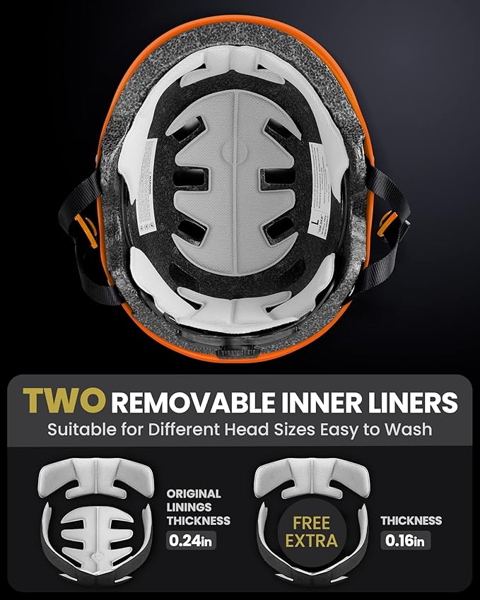 OutdoorMaster Skateboard Cycling Helmet - Two Removable Liners Ventilation Multi-Sport Scooter Roller Skate Inline Skating Rollerblading for Kids, Youth & Adults