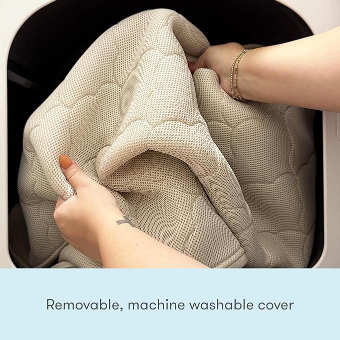 Newton Baby Waterproof Crib Mattress and Toddler Bed - Ultra-Breathable to Minimize Suffocation Risk, Washable Core & Cover, 2-Stage, Plush 5.5" Thick - Sandstone