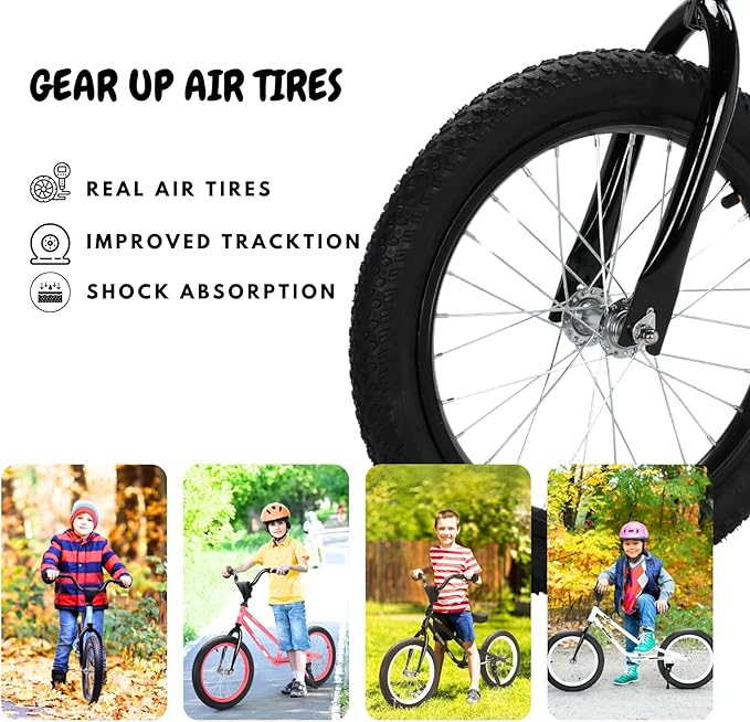 16 Inch Kids Balance Bike for 5-8 Year Old, BMX Kids Bike with No Pedals, Air Rubber Tires, Footrests, Adjustable Height for Big Kids, Boys, Girls (Blue)