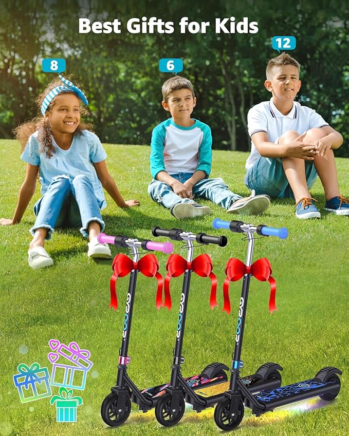 Gyroor H30 Max Electric Scooter for Kids, LED Dispaly, 150W Powerful Motor, Dual Brake System, Adjustable Height and Speed, Best Presents for Kids