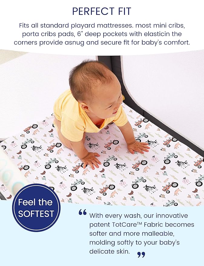 TotAha Premium Stretchy Pack N Play Playard Sheets | Mini Crib Sheets (2-Pack) -Hypoallergenic, Silky Comfort, Buttery Soft, Calming Effect, All-Season Jersey-Knit Sheets 38 X 24 Halloween Pumpkin