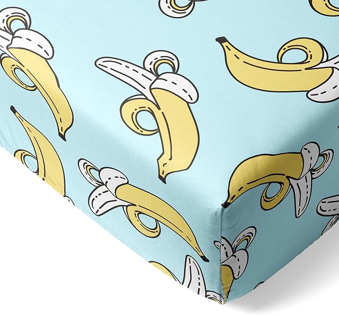 Little Sleepies Baby Crib Sheets, Buttery Soft Viscose from Bamboo Crib Sheets for Boys & Girls, Toddler Bed Sheet, Standard Crib Mattress Sheet, Super Stretchy & Elasticized (Bananas)