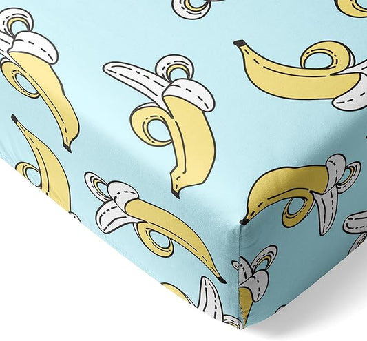 Little Sleepies Baby Crib Sheets, Buttery Soft Viscose from Bamboo Crib Sheets for Boys & Girls, Toddler Bed Sheet, Standard Crib Mattress Sheet, Super Stretchy & Elasticized (Bananas)