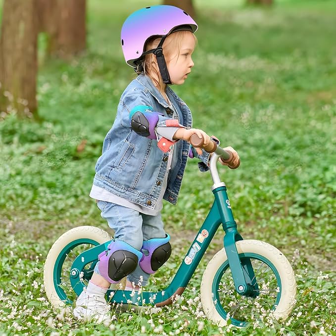 Adjustable Gradient Color Kids/Toddler Bike Helmet for 1-2-3-5-8-14 Years Boys Girls,Skateboard Helmet with Knee and Elbow Pads Wrist Guard Roller Skates,Cycling,Skating Scooter Longboard