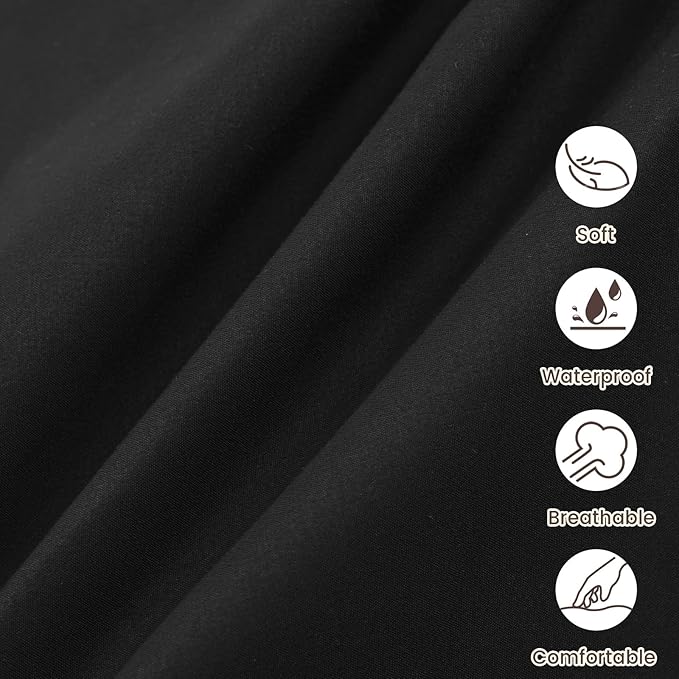 david's kids Waterproof Mini Crib Sheets, 2 Pack Ultra Soft Breathable Mini Crib Mattress Protector for Boys Girls, Universal Fit for Pack N Play, Playard and Mini Crib Mattresses, Black & Sage Green