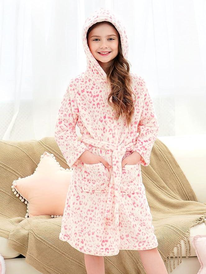 Doctor Unicorn Soft Hooded Rainbow Bathrobe Sleepwear for Girls