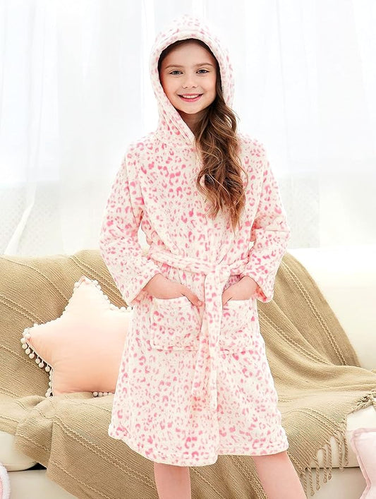 Doctor Unicorn Soft Hooded Rainbow Bathrobe Sleepwear for Girls