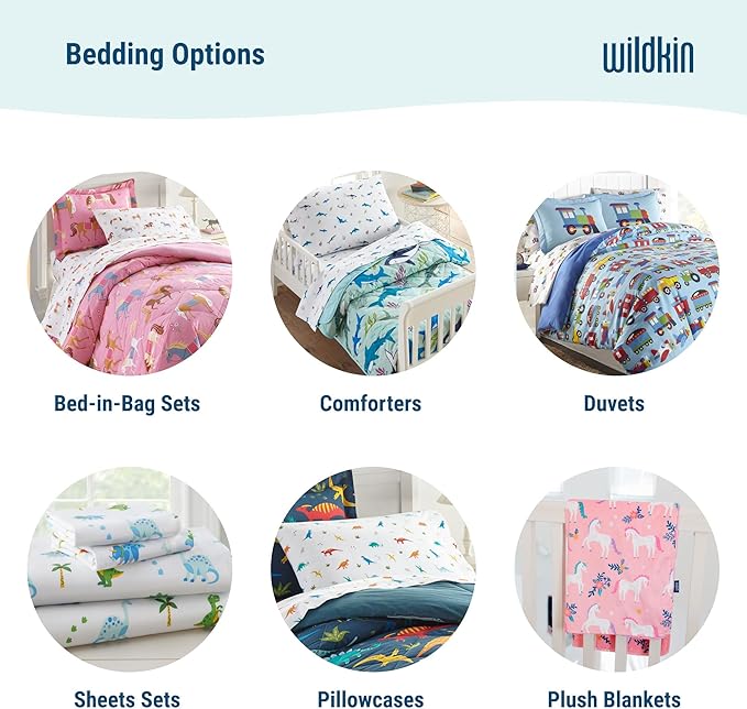 Wildkin Kids 100% Microfiber Crib Sheet – Soft, Breathable Fitted Sheet - Darling Dinosaurs