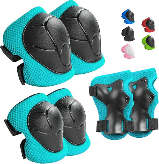 Kids Protective Gear Set Knee Pads for Kids 3-14 Years Toddler Knee and Elbow Pads with Wrist Guards 3 in 1 for Skating Cycling Bike Rollerblading Scooter