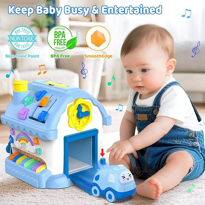 Montessori Toys for 1 Year Old Boy Gifts, 12-in-1 Musical House Educational Baby Toddler Toy Age 1-2, First Birthday for Boy Girl 6-12 12-18 6-24 Months