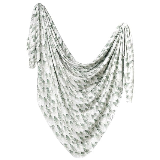 Copper Pearl Large Premium Knit Baby Swaddle Receiving Blanket Evergreen
