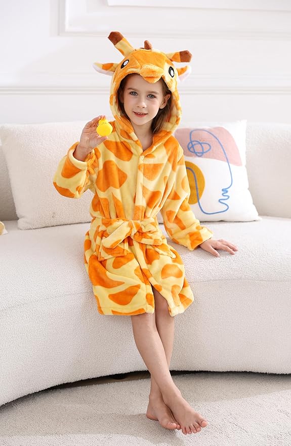 CuteOn Bathrobe for Women Soft Fleece Hooded Plush Loungewear