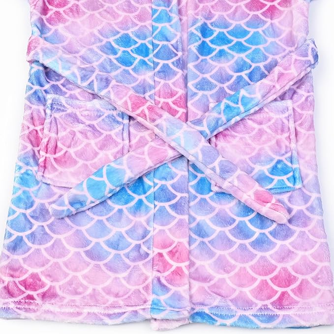 CHILDRENSTAR Girls Robe Kids Bathrobes Plush Soft Fleece Pajamas Sleepwear