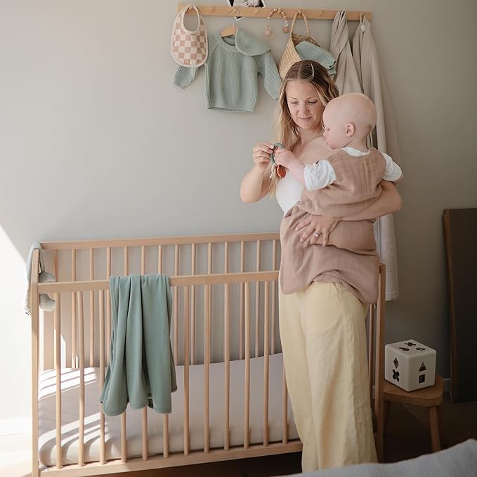 mushie Stretchy & Soft Crib Sheet | Fitted 28" x 52" (Tradewinds)