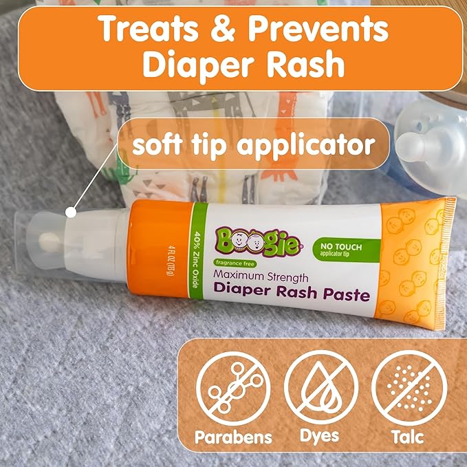 Boogie Diaper Rash Baby Bundle – Rash Spray, Extra Strength Paste, and Irritation Gel Spray – Diaper Bag Essentials for Newborns, Infants, & Toddlers, Set of 3 Baby Must Haves