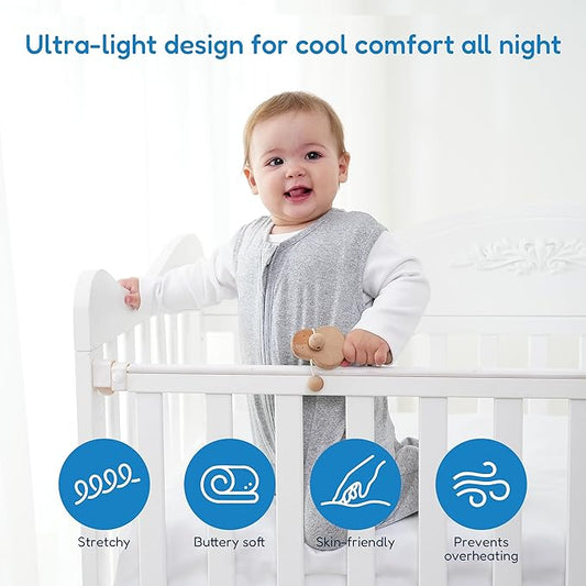 TotAha Sleep Sack 6-12 months, Buttery Soft Swaddle Transition Wearable Blanket Baby Sleeping Bag for Girl Boy,3 Pack 0.5 TOG