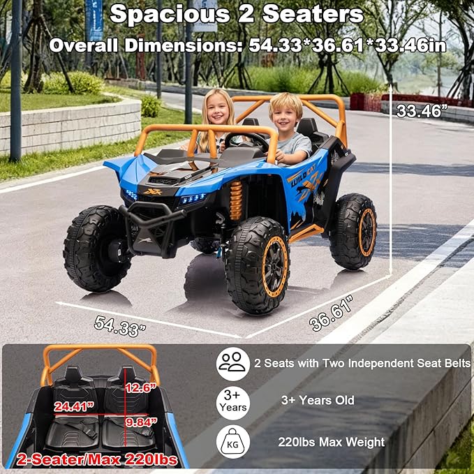 Electric 24V XXXL,2-Seater Licensed Arctic Cat Kids Ride on UTV,Race-Styled Pedals & Rubber Wheels,Variable Speed